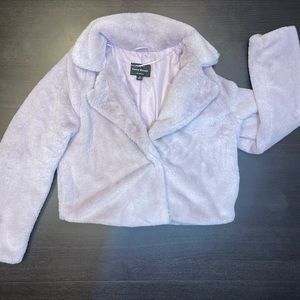 Lavender purple faux fur jacket